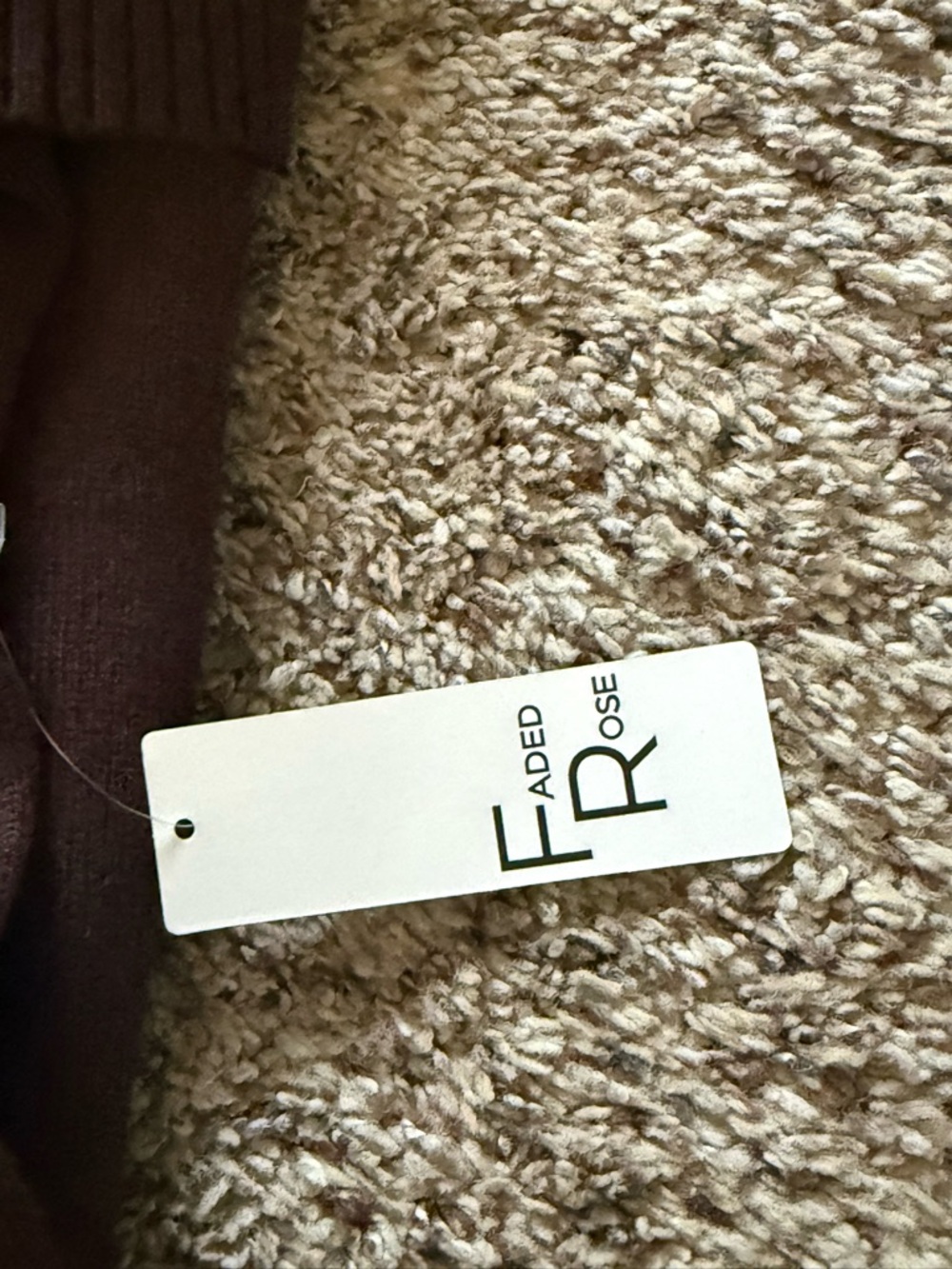 Off-Shoulder Ribbed Knit Sweater - Brown - Picture 5 of 6